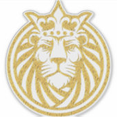 Lion met kroon - Gold Style 4 Sticker (Voorkant)
