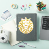 Lion met kroon - Gold Style 4 Sticker (iPad Cover)