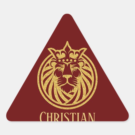 Lion met kroon - Gold Style 4 Sticker (Voorkant)