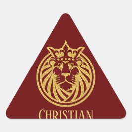 Lion met kroon - Gold Style 4 Sticker