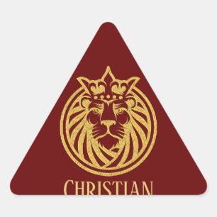 Lion met kroon - Gold Style 4 Sticker