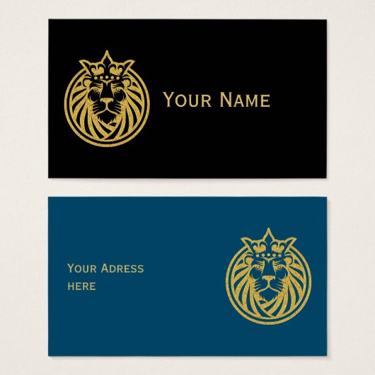 Lion met kroon - Gold Style 4 Visitekaartje (Voorkant /achterkant)