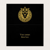 Lion met kroon - Gold Style 4 Visitekaartje (Binnenkant ongevouwen)