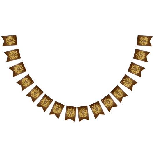 Lion met kroon - Gold Style 4 Vlaggetjes (Alle)