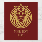 Lion met kroon - Gold Style 4 Wijn Etiket (Enkel label)