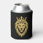 Lion met kroon - gouden stijl 3 blikjeskoeler (Blikje Voorkant)