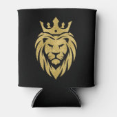 Lion met kroon - gouden stijl 3 blikjeskoeler (Voorkant)
