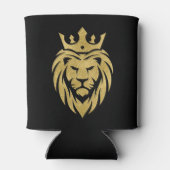 Lion met kroon - gouden stijl 3 blikjeskoeler (Achterkant)