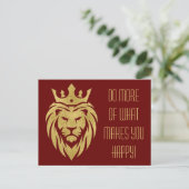 Lion met kroon - gouden stijl 3 briefkaart (Staand voorkant)
