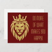 Lion met kroon - gouden stijl 3 briefkaart (Voorkant / Achterkant)
