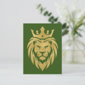 Lion met kroon - gouden stijl 3 briefkaart (Staand voorkant)