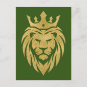 Lion met kroon - gouden stijl 3 briefkaart (Voorkant)