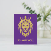 Lion met kroon - gouden stijl 3 briefkaart (Staand voorkant)