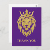 Lion met kroon - gouden stijl 3 briefkaart (Voorkant / Achterkant)