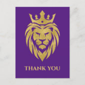 Lion met kroon - gouden stijl 3 briefkaart (Voorkant)