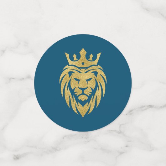 Lion met kroon - gouden stijl 3 confetti (Kleine voorkant)