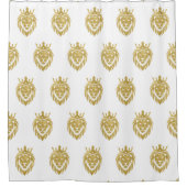 Lion met kroon - gouden stijl 3 douchegordijn (Voorkant)