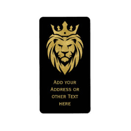 Lion met kroon - gouden stijl 3 etiket