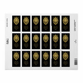 Lion met kroon - gouden stijl 3 etiket (Full Sheet)