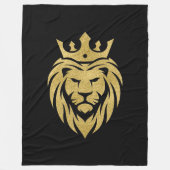 Lion met kroon - gouden stijl 3 fleece deken (Voorkant)