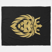 Lion met kroon - gouden stijl 3 fleece deken (Voorkant (Horizontaal))