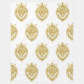 Lion met kroon - gouden stijl 3 fleece deken (Voorkant)