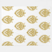 Lion met kroon - gouden stijl 3 fleece deken (Voorkant (Horizontaal))