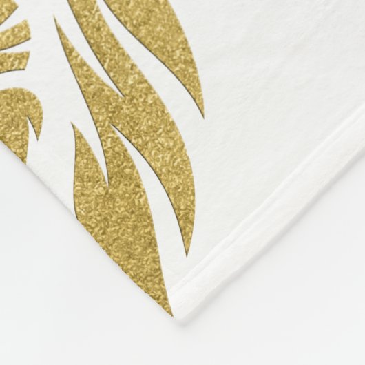 Lion met kroon - gouden stijl 3 fleece deken (Hoek)