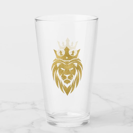Lion met kroon - gouden stijl 3 glas (Voorkant)