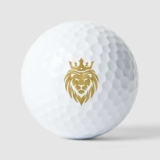 Lion met kroon - gouden stijl 3 golfballen (Voorkant)