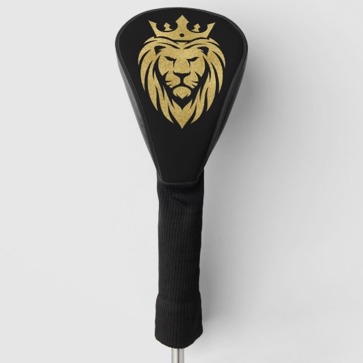 Lion met kroon - gouden stijl 3 golfheadcover (Voorkant)