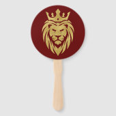 Lion met kroon - gouden stijl 3 handwaaier (Achterkant)
