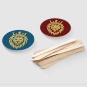 Lion met kroon - gouden stijl 3 handwaaier (Niet-gemonteerd)