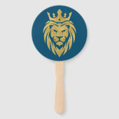 Lion met kroon - gouden stijl 3 handwaaier (Voorkant)