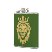 Lion met kroon - gouden stijl 3 heupfles (Links)
