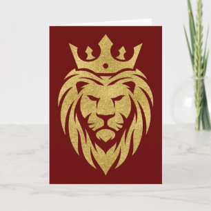 Lion met kroon - gouden stijl 3 kaart