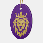 Lion met kroon - gouden stijl 3 keramisch ornament (Links)