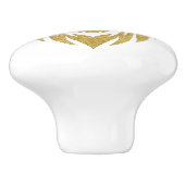 Lion met kroon - gouden stijl 3 keramische knop (Zijkant)