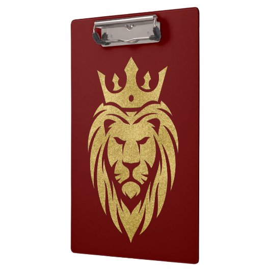 Lion met kroon - gouden stijl 3 klembord (Links)