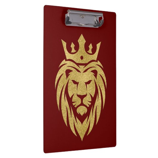 Lion met kroon - gouden stijl 3 klembord (Rechts)