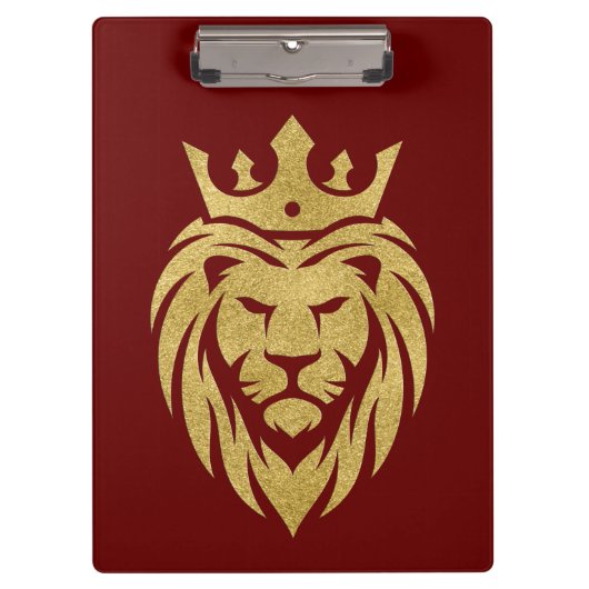 Lion met kroon - gouden stijl 3 klembord (Voorkant)