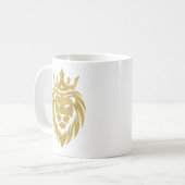 Lion met kroon - gouden stijl 3 koffiemok (Voorkant links)
