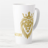 Lion met kroon - gouden stijl 3 latte mok (Rechterhoek)