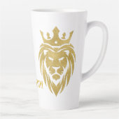 Lion met kroon - gouden stijl 3 latte mok (Rechts)