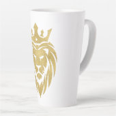 Lion met kroon - gouden stijl 3 latte mok (Rechterhoek)