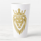 Lion met kroon - gouden stijl 3 latte mok (Voorkant)