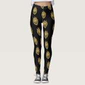 Lion met kroon - gouden stijl 3 leggings (Voorkant)