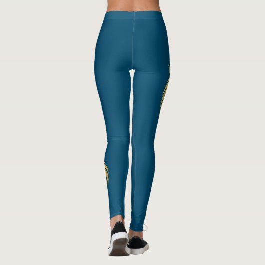 Lion met kroon - gouden stijl 3 leggings (Achterkant)