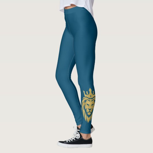 Lion met kroon - gouden stijl 3 leggings (Links)
