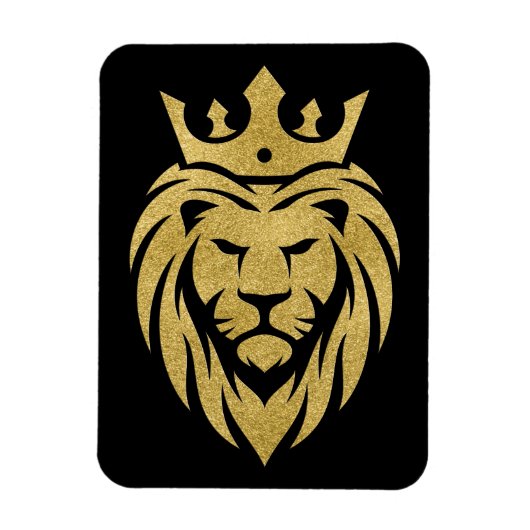 Lion met kroon - gouden stijl 3 magneet (Verticaal)